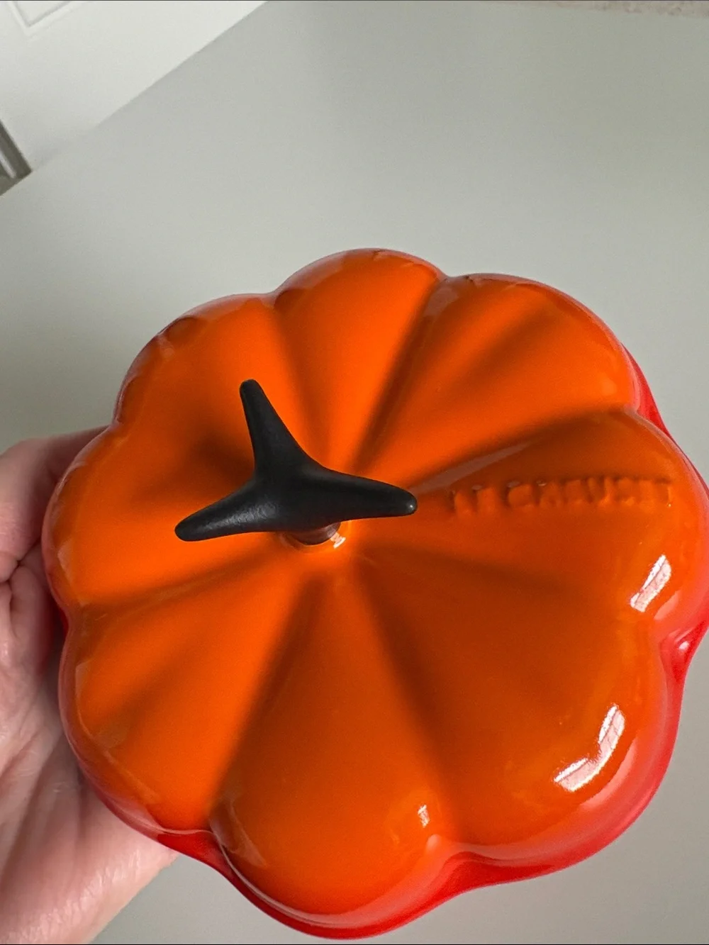 Le Creuset Stoneware Mini Pumpkin Cocotte Casserole Dish with Lid - Flame Orange